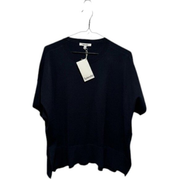 Splendid Veronica navy blue short sleeve sweater size S - Picture 7 of 8